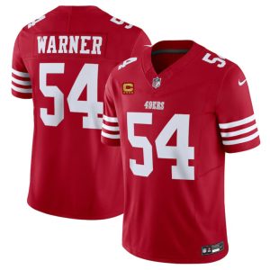 Men's San Francisco 49ers #54 Fred Warner Red 2024 F.U.S.E. With 4-Star C Patch Vapor Untouchable Limited Stitched Football Jersey - Custom Name