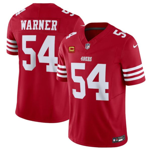Men's San Francisco 49ers #54 Fred Warner Red 2024 F.U.S.E. With 4-Star C Patch Vapor Untouchable Limited Stitched Football Jersey - Custom Name