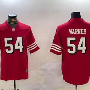 Men's San Francisco 49ers #54 Fred Warner Red Vapor Untouchable Limited Stitched Jersey - Custom Name