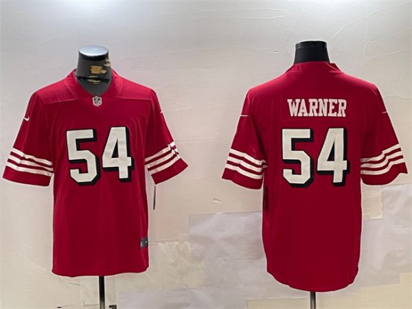 Men's San Francisco 49ers #54 Fred Warner Red Vapor Untouchable Limited Stitched Jersey - Custom Name