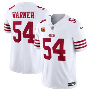 Men's San Francisco 49ers #54 Fred Warner White 2024 F.U.S.E. With 4-Star C Patch Vapor Untouchable Limited Stitched Football Jersey - Custom Name