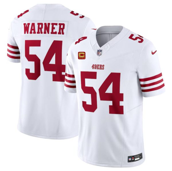 Men's San Francisco 49ers #54 Fred Warner White 2024 F.U.S.E. With 4-Star C Patch Vapor Untouchable Limited Stitched Football Jersey - Custom Name