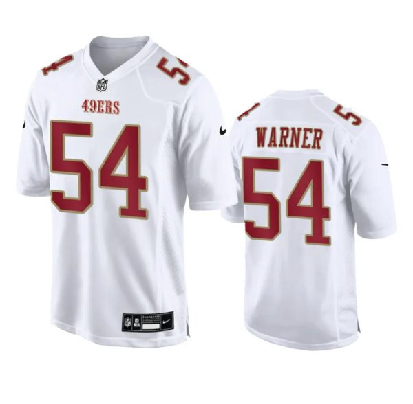 Men's San Francisco 49ers #54 Fred Warner White Fashion Vapor Untouchable Limited Stitched Football Jersey - Custom Name