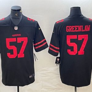 Men's San Francisco 49ers #57 Dre Greenlaw Black Vapor Untouchable Limited Stitched Jersey - Custom Name