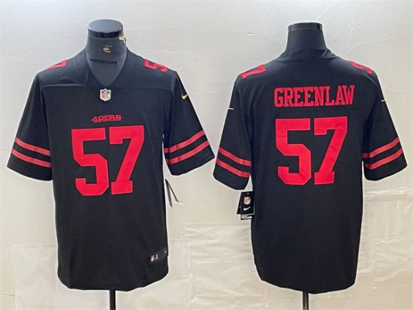 Men's San Francisco 49ers #57 Dre Greenlaw Black Vapor Untouchable Limited Stitched Jersey - Custom Name