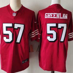 Men's San Francisco 49ers #57 Dre Greenlaw Red Alternate 2024 F.U.S.E. Vapor Untouchable Limited Stitched Football Jersey - Custom Name