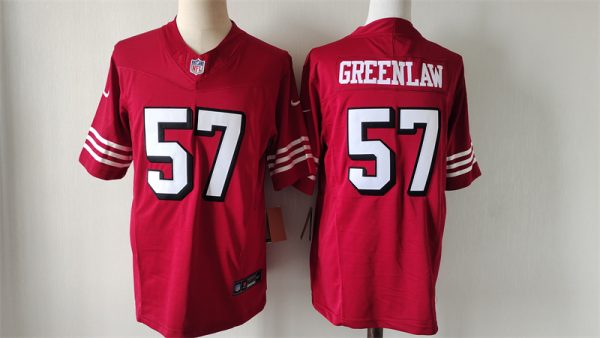 Men's San Francisco 49ers #57 Dre Greenlaw Red Alternate 2024 F.U.S.E. Vapor Untouchable Limited Stitched Football Jersey - Custom Name