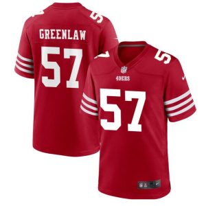 Men's San Francisco 49ers #57 Dre Greenlaw Red Stitched Game Football Jersey - Custom Name