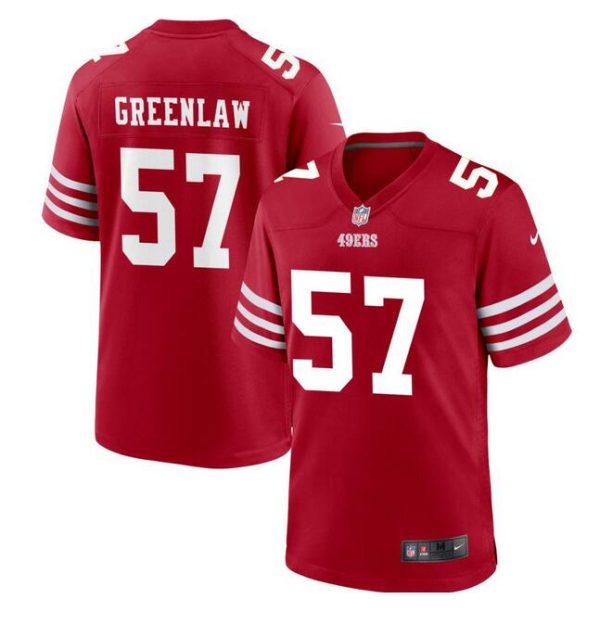 Men's San Francisco 49ers #57 Dre Greenlaw Red Stitched Game Football Jersey - Custom Name