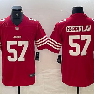 Men's San Francisco 49ers #57 Dre Greenlaw Red Vapor Untouchable Limited Stitched Jersey - Custom Name