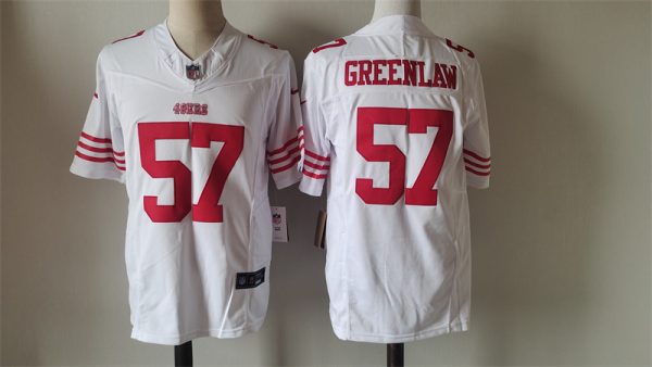 Men's San Francisco 49ers #57 Dre Greenlaw White 2024 F.U.S.E. Vapor Untouchable Limited Stitched Football Jersey - Custom Name