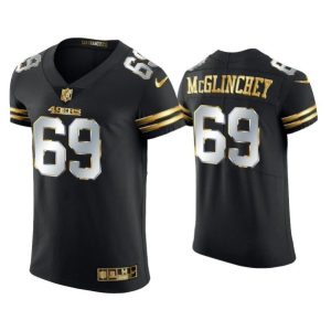 Men's San Francisco 49ers #69 Mike McGlinchey Black Golden Edition Stitched Football Jersey - Custom Name