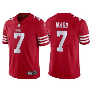 Men's San Francisco 49ers #7 Charvarius Ward Red Vapor Untouchable Limited Stitched Baseball Jersey - Custom Name