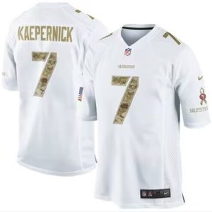 Men's San Francisco 49ers #7 Colin Kaepernick White Salute To Service Limited Stitched Football Jersey - Custom Name