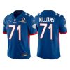 Men's San Francisco 49ers #71 Trent Williams 2022 Royal NFC Pro Bowl Stitched Jersey - Custom Name