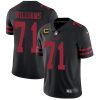 Men's San Francisco 49ers #71 Trent Williams Black With C Patch Vapor Untouchable Limited Stitched Football Jersey - Custom Name