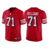 Men's San Francisco 49ers #71 Trent Williams Red Vapor Untouchable Limited Stitched Football Jersey - Custom Name