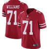 Men's San Francisco 49ers #71 Trent Williams Red Vapor Untouchable Limited Stitched Jersey - Custom Name
