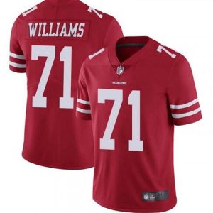 Men's San Francisco 49ers #71 Trent Williams Red Vapor Untouchable Limited Stitched Jersey - Custom Name
