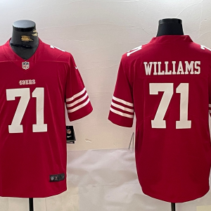 Men's San Francisco 49ers #71 Trent Williams White Vapor Untouchable Limited Stitched Football Jersey - Custom Name