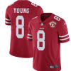 Men's San Francisco 49ers #8 Steve Young 2021 Red NFL 75th Anniversary Vapor Untouchable Stitched Jersey - Custom Name
