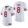 Men's San Francisco 49ers #8 Steve Young 2021 White NFL 75th Anniversary Vapor Untouchable Stitched Jersey - Custom Name