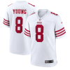 Men's San Francisco 49ers #8 Steve Young 2022 New White Stitched Game Jersey - Custom Name