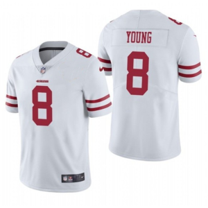 Men's San Francisco 49ers #8 Steve Young White Vapor Untouchable Stitched Baseball Jersey - Custom Name