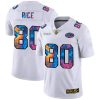 Men's San Francisco 49ers #80 Jerry Rice 2020 White NFL Crucial Catch Limited Stitched Jersey - Custom Name