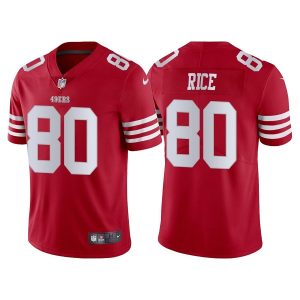 Men's San Francisco 49ers #80 Jerry Rice 2022 New Scarlet Vapor Untouchable Stitched Football Jersey - Custom Name