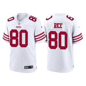 Men's San Francisco 49ers #80 Jerry Rice 2022 New White Stitched Game Jersey - Custom Name