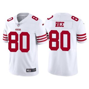 Men's San Francisco 49ers #80 Jerry Rice 2022 New White Vapor Untouchable Stitched Football Jersey - Custom Name