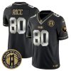 Men's San Francisco 49ers #80 Jerry Rice Black F.U.S.E. Golden Gate Bridge Patch Vapor Limited Stitched Football Jersey - Custom Name