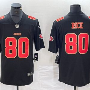 Men's San Francisco 49ers #80 Jerry Rice Black Vapor Untouchable Limited Stitched Jersey - Custom Name