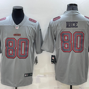 Men's San Francisco 49ers #80 Jerry Rice Grey Atmosphere Fashion Stitched Jersey - Custom Name