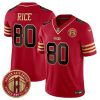 Men's San Francisco 49ers #80 Jerry Rice Red F.U.S.E. Golden Gate Bridge Patch Balck Scarlet Vapor Limited Stitched Football Jersey - Custom Name
