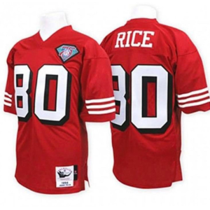 Men's San Francisco 49ers #80 Jerry Rice Red Stitched Throwback NFL Jersey - Custom Name