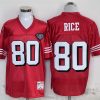Men's San Francisco 49ers #80 Jerry Rice Red Throwback Stitched Football Jersey - Custom Name