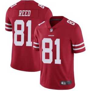 Men's San Francisco 49ers #81 Jordan Reed Red NFL Vapor Untouchable Limited Stitched Jersey - Custom Name