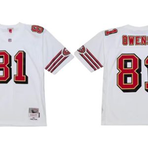 Men's San Francisco 49ers #81 Terrell Owens White 1996 Football Stitched Jersey - Custom Name