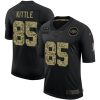Men's San Francisco 49ers #85 George Kittle 2020 Black NFL Camo Salute To Service Limited Stitched Jersey - Custom Name