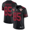 Men's San Francisco 49ers #85 George Kittle 2021 Black With C Patch 75th Anniversary Vapor Untouchable Limited Stitched Jersey - Custom Name