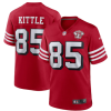 Men's San Francisco 49ers #85 George Kittle 2021 Scarlet 75th Anniversary Alternate Game Jersey - Custom Name