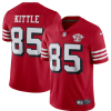 Men's San Francisco 49ers #85 George Kittle 2021 Scarlet 75th Anniversary Vapor Untouchable Alternate Stitched NFL Jersey - Custom Name