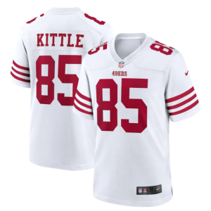 Men's San Francisco 49ers #85 George Kittle 2022 New White Stitched Game Jersey - Custom Name