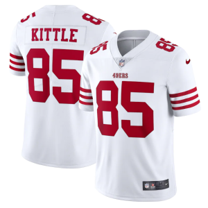 Men's San Francisco 49ers #85 George Kittle 2022 New White Vapor Untouchable Stitched Jersey - Custom Name
