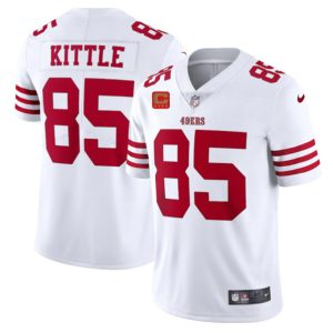 Men's San Francisco 49ers #85 George Kittle 2022 White With 1-star C Patch Vapor Untouchable Limited Stitched Football Jersey - Custom Name