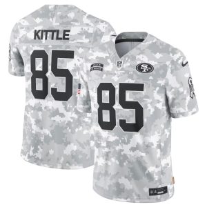 Men's San Francisco 49ers #85 George Kittle 2024 F.U.S.E Arctic Camo Salute to Service Limited Stitched Football Jersey - Custom Name