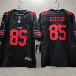 Men's San Francisco 49ers #85 George Kittle Black 2023 F.U.S.E. Vapor Untouchable Limited Stitched Football Jersey - Custom Name
