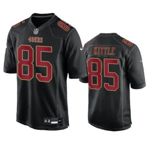 Men's San Francisco 49ers #85 George Kittle Black Fashion Vapor Untouchable Limited Stitched Football Jersey - Custom Name